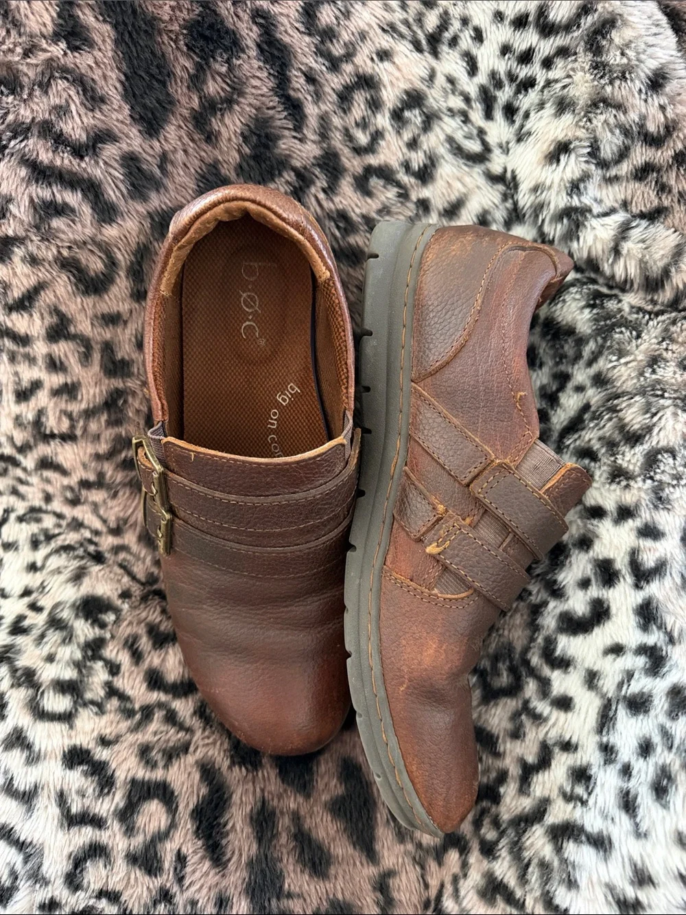 Brown WoMen's Slip-On Leather Loafers Sz 11